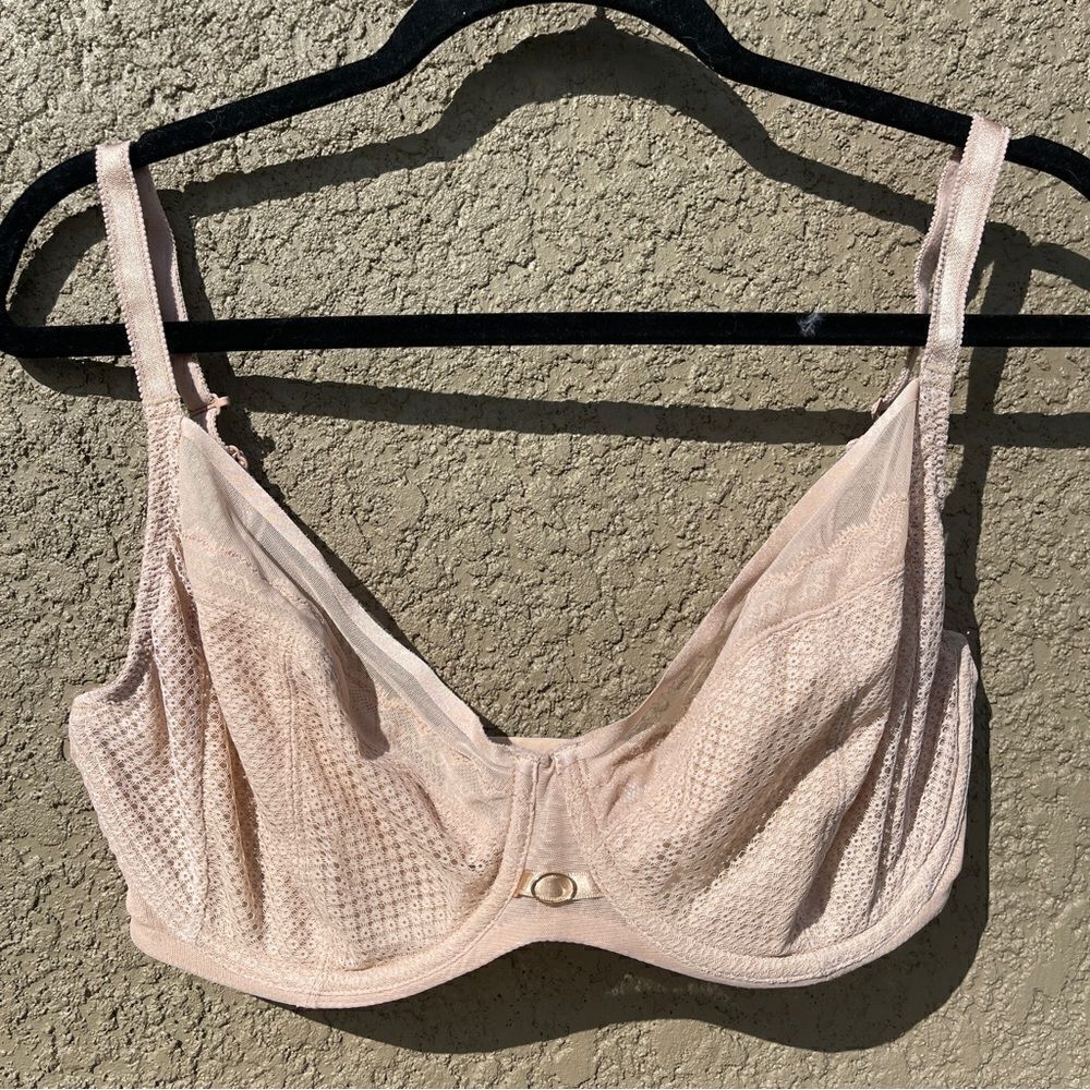 Chantelle cottagecore patterned sheer underwire brand 32DDD